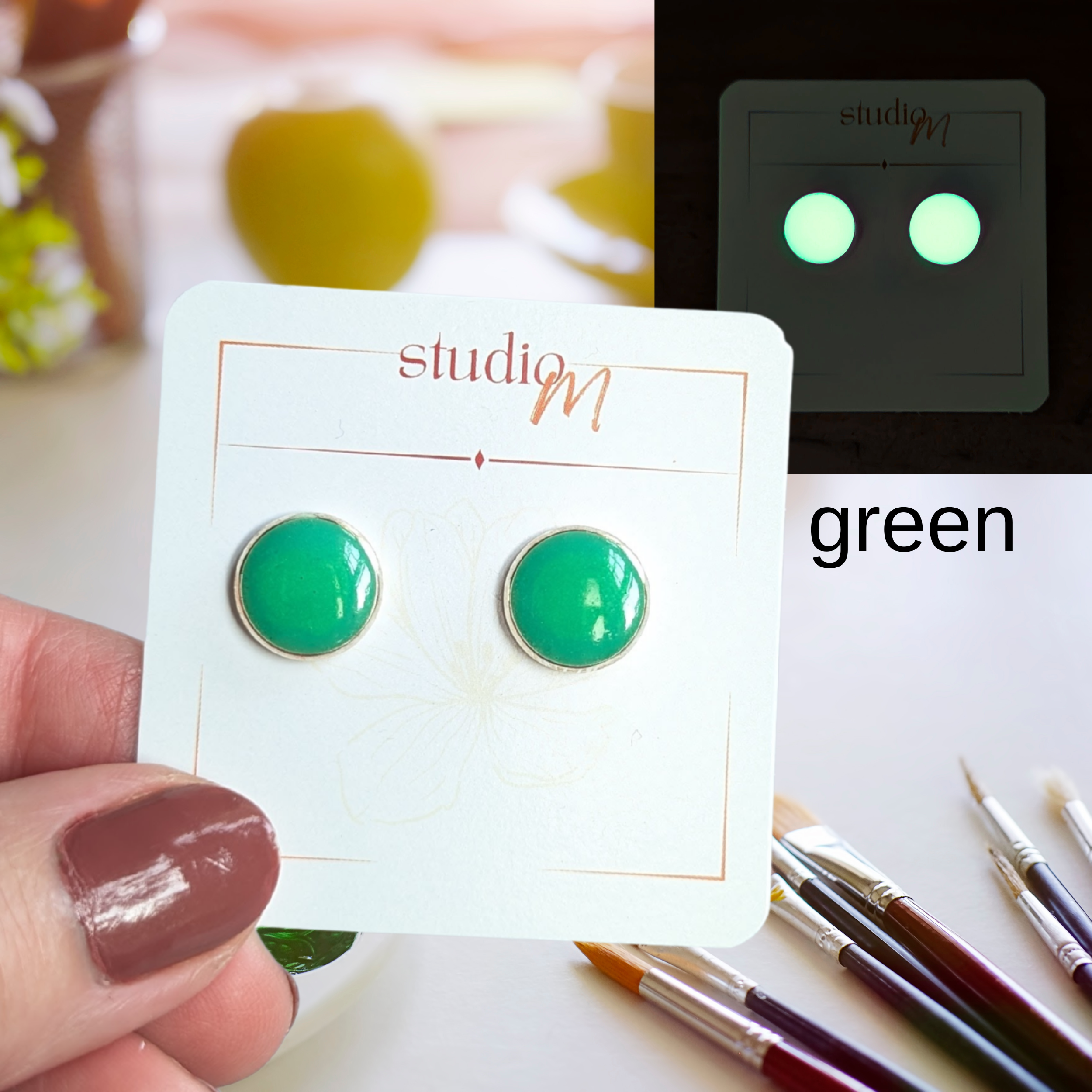 Neon Glow Studs