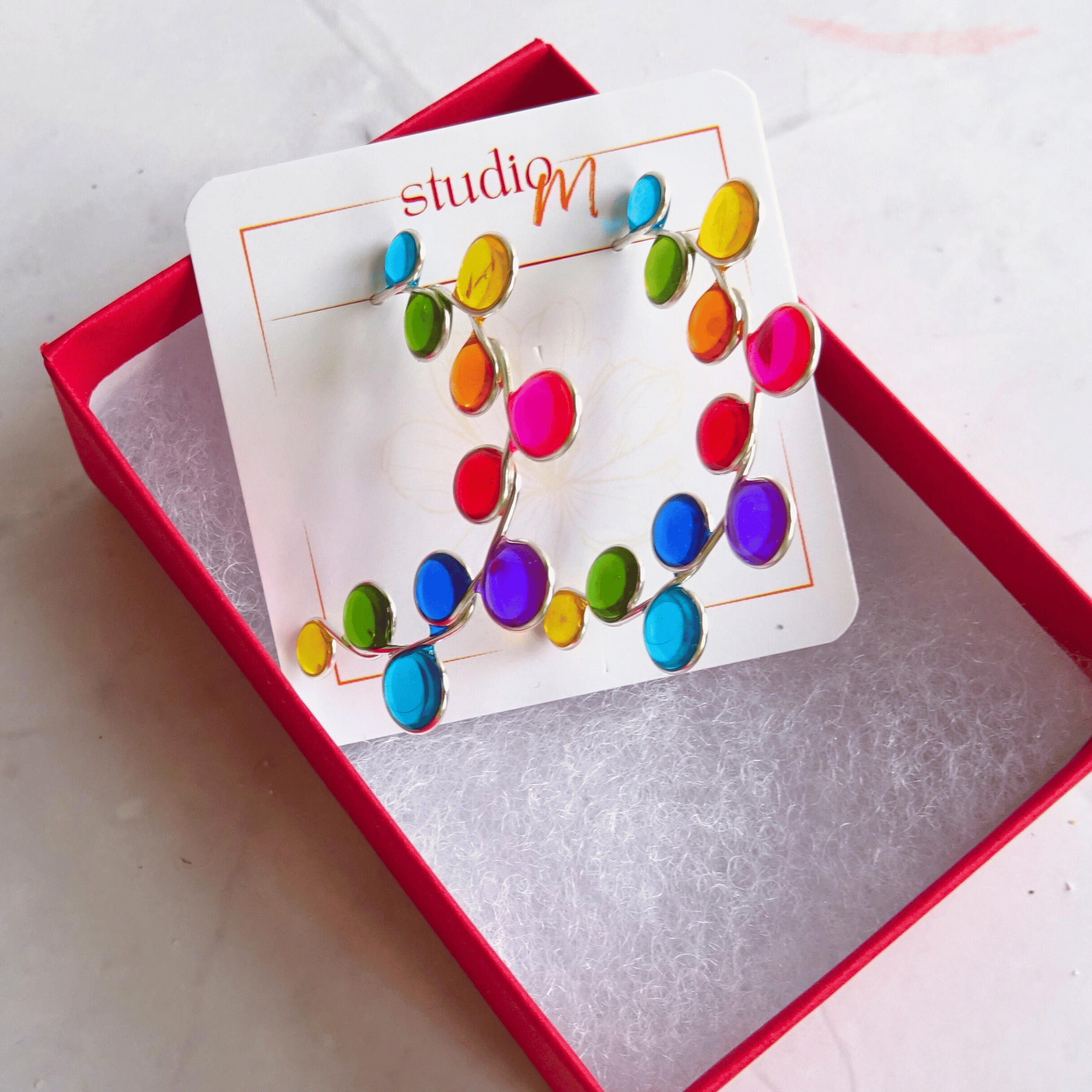 Rainbow Hoop Earrings