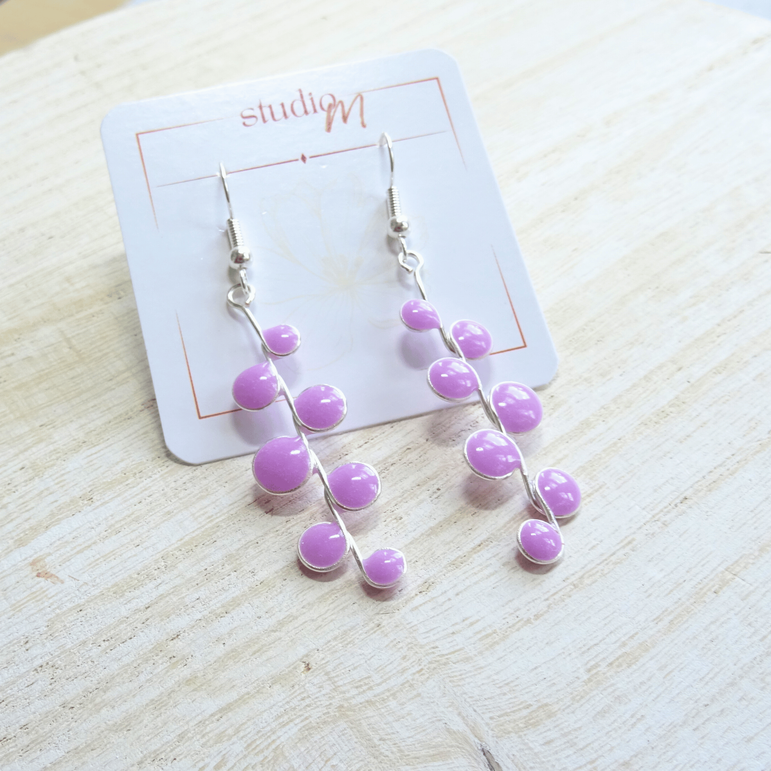 Glow in the Dark Violet Resin Earrings