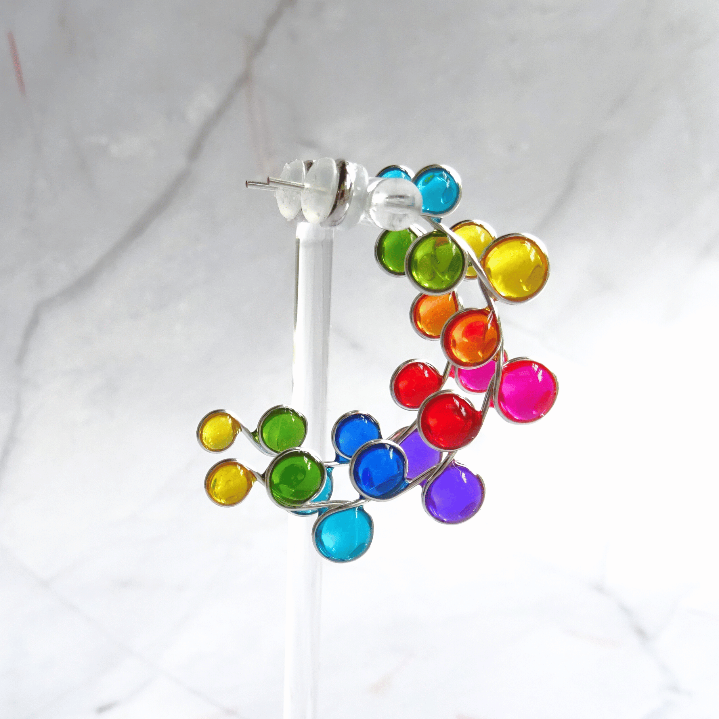 Rainbow Hoop Earrings