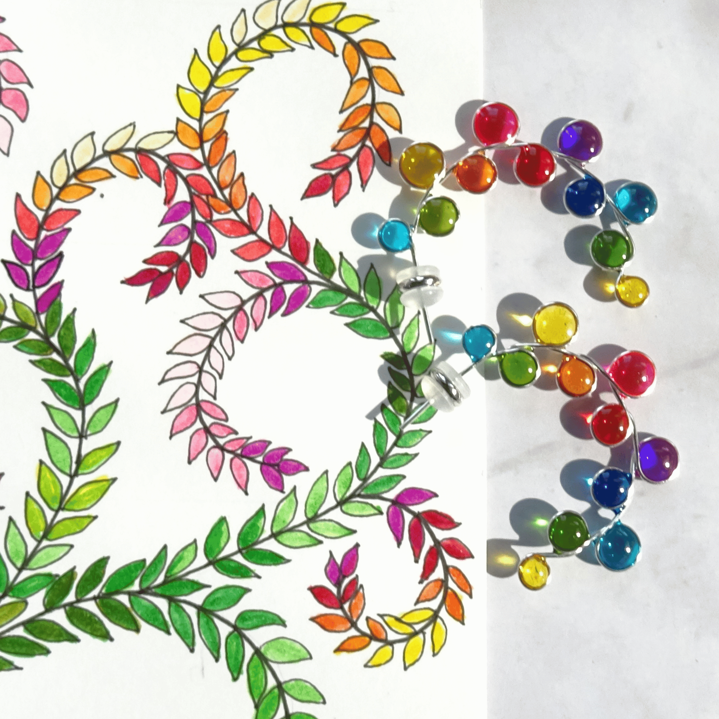 Rainbow Hoop Earrings