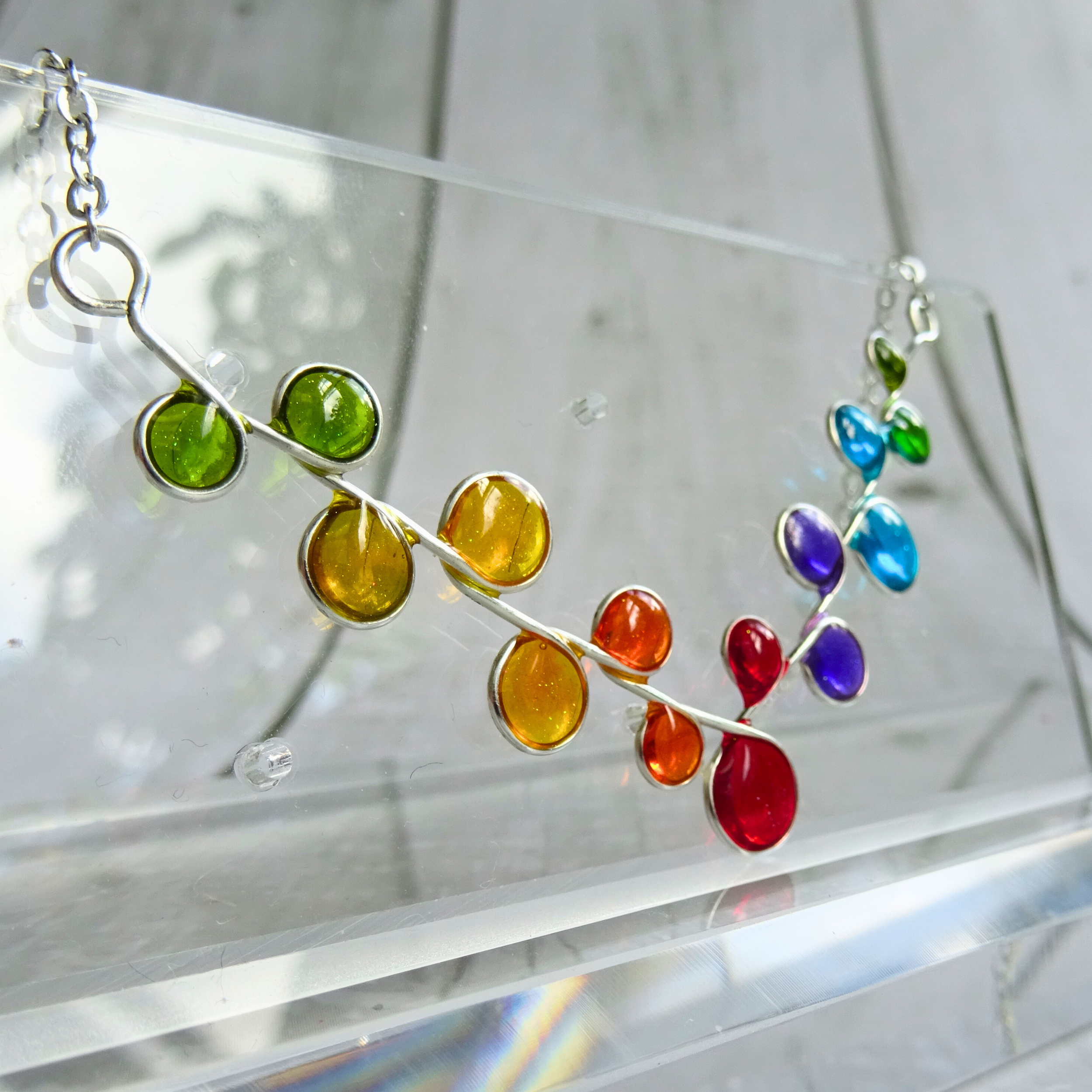 Rainbow Resin Necklace