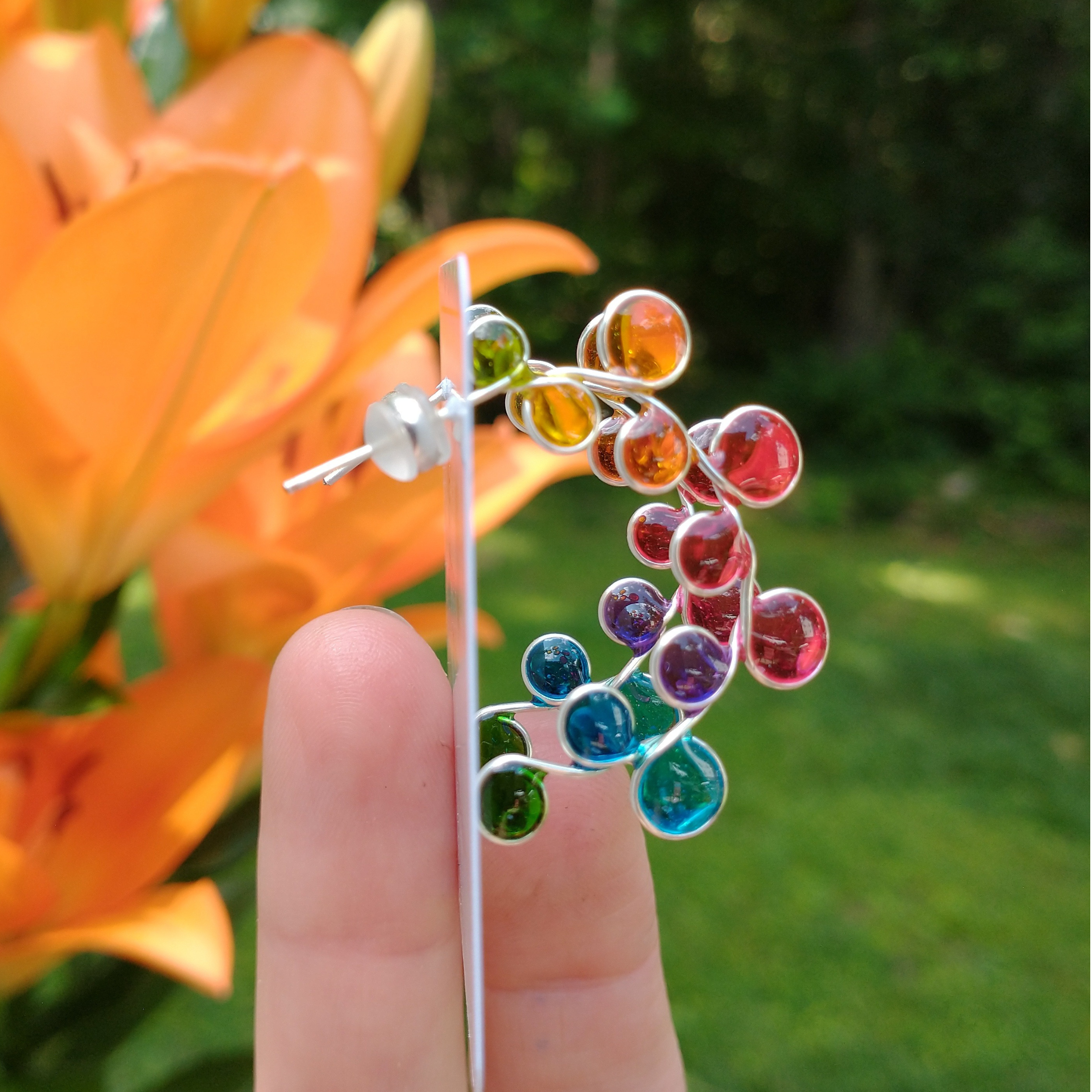 Rainbow Hoop Earrings