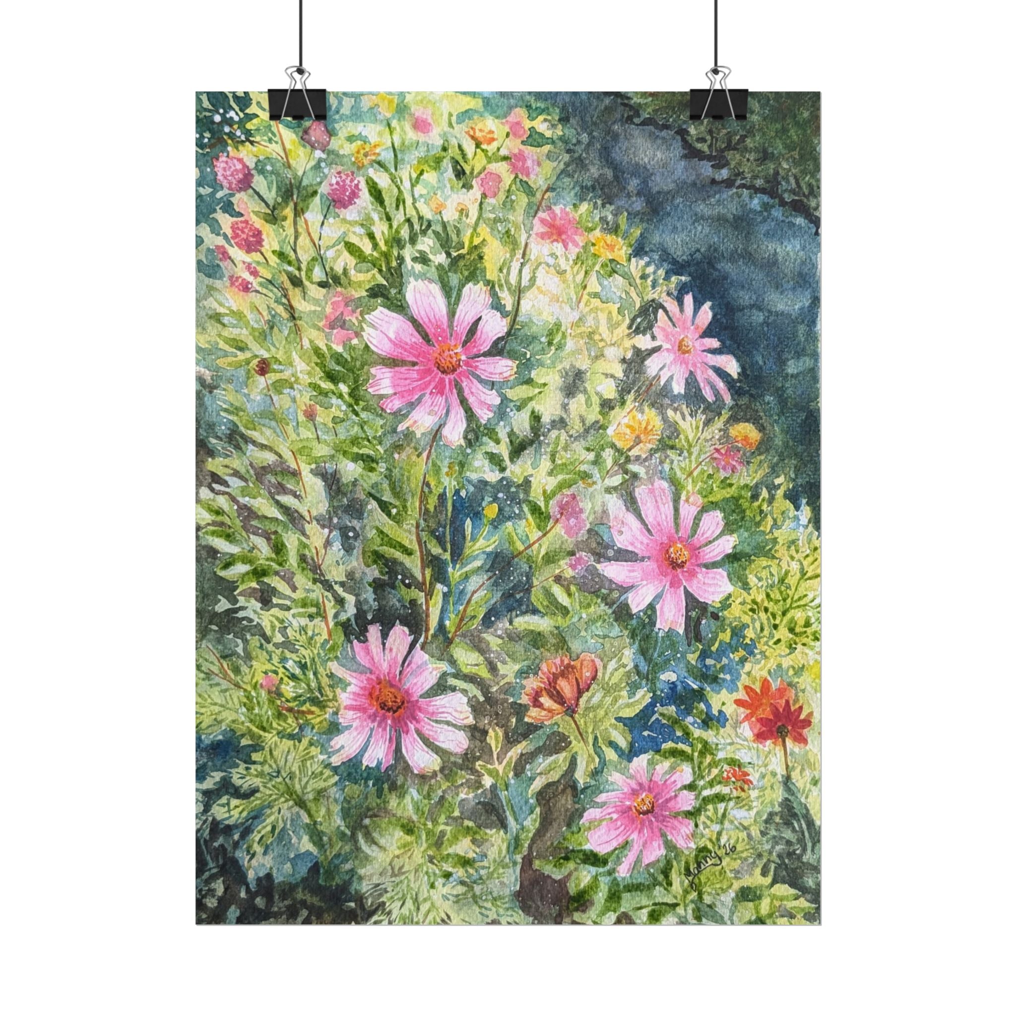 Wild Summer Garden – Floral Watercolor Art Print