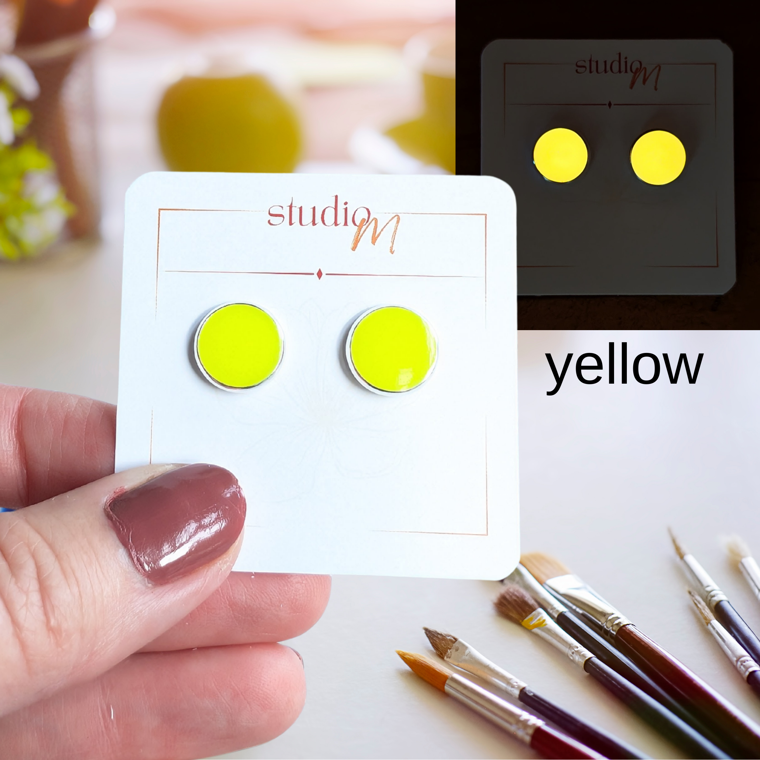 Neon Glow Studs