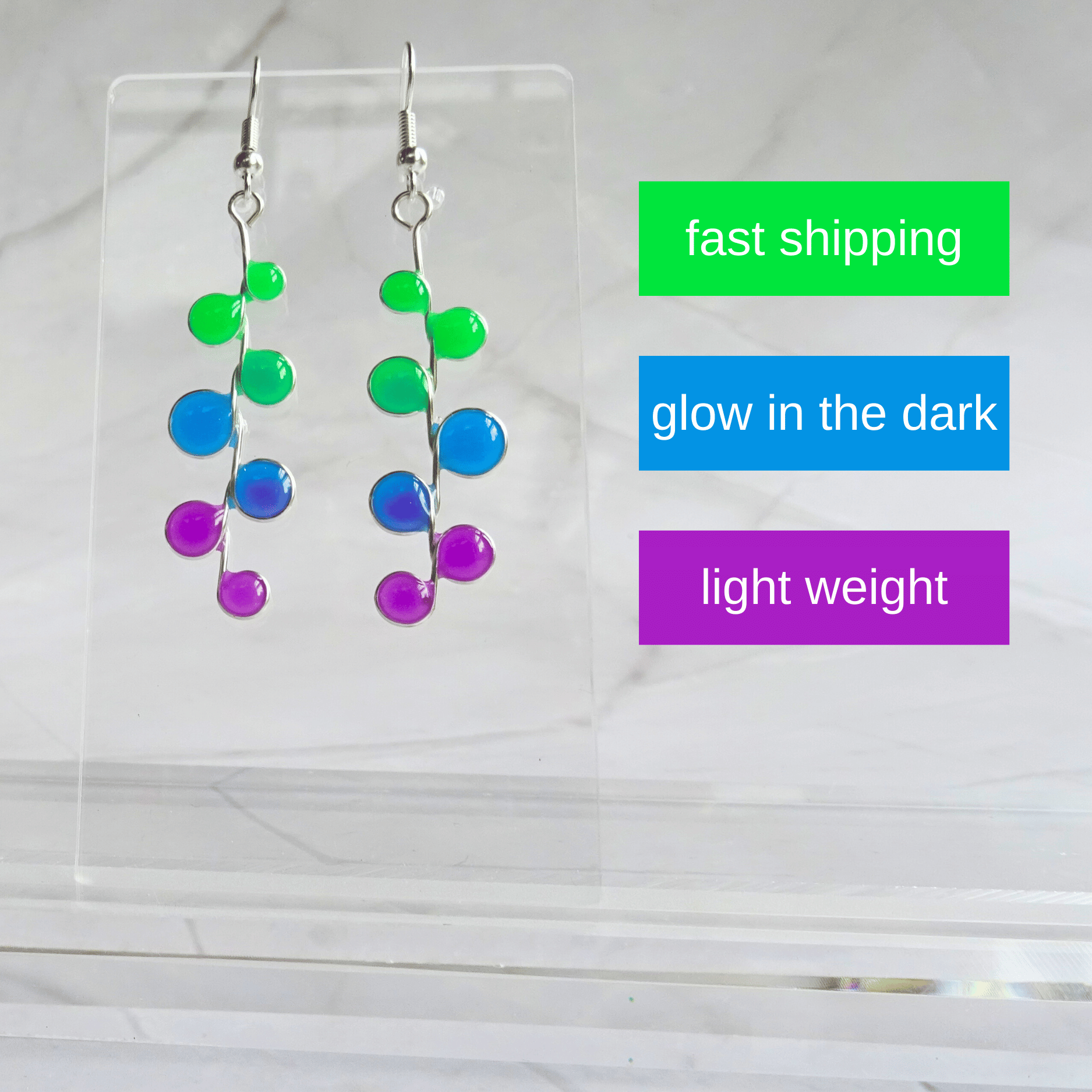 Neon Glow in the Dark Earrings