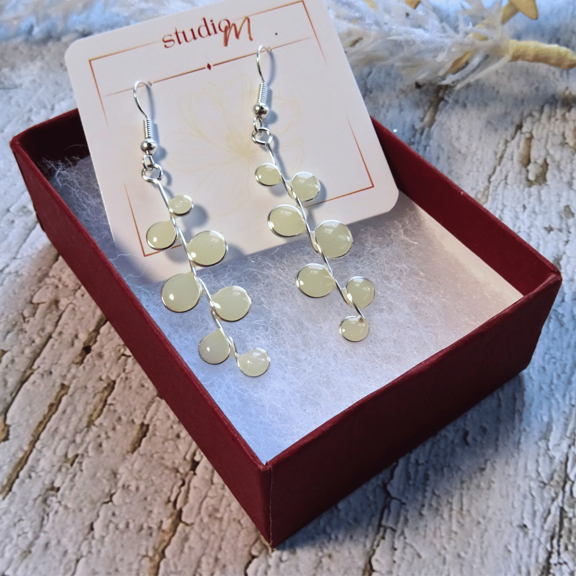 White glow in the dark earrings