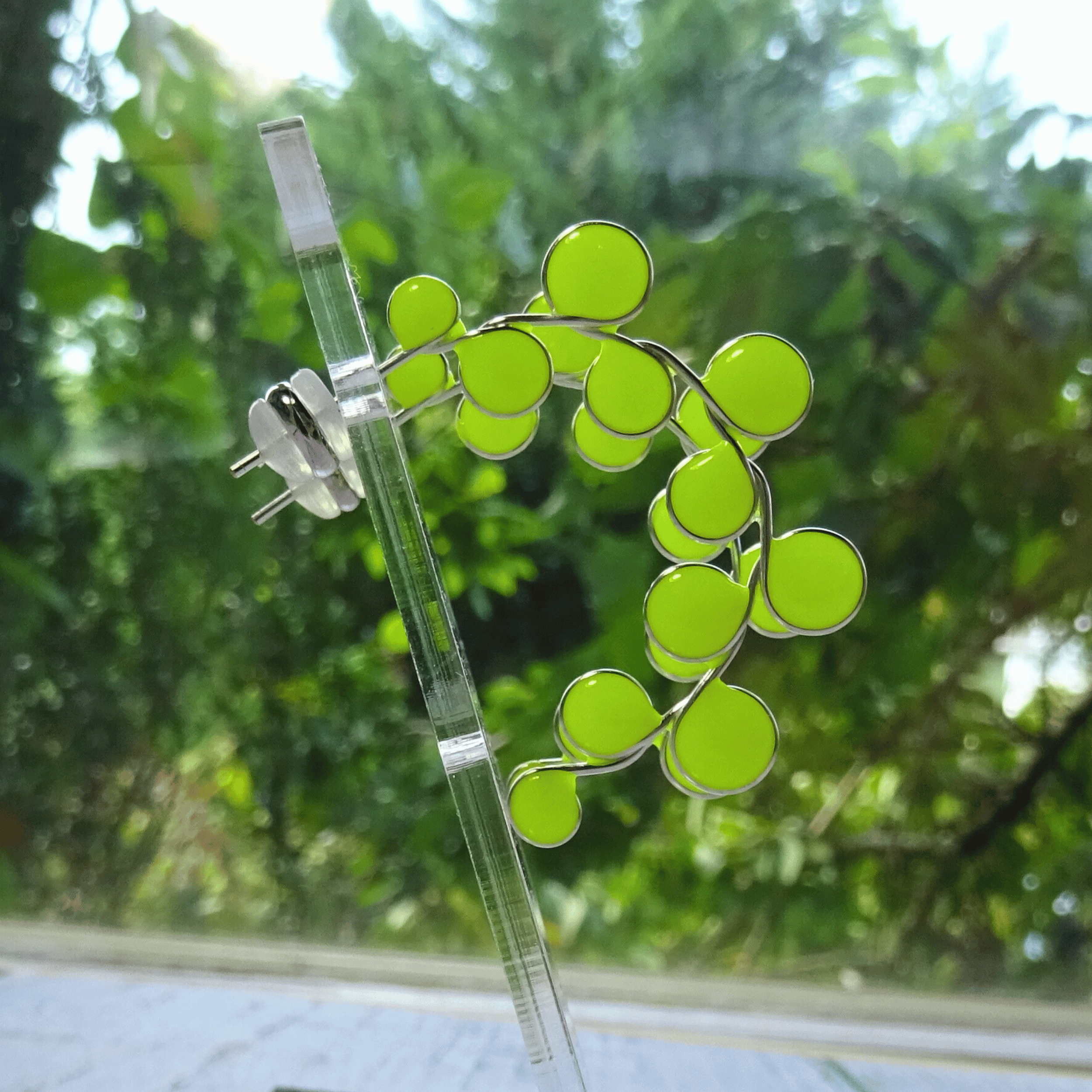Neon yellow glow in the dark hoop earrings