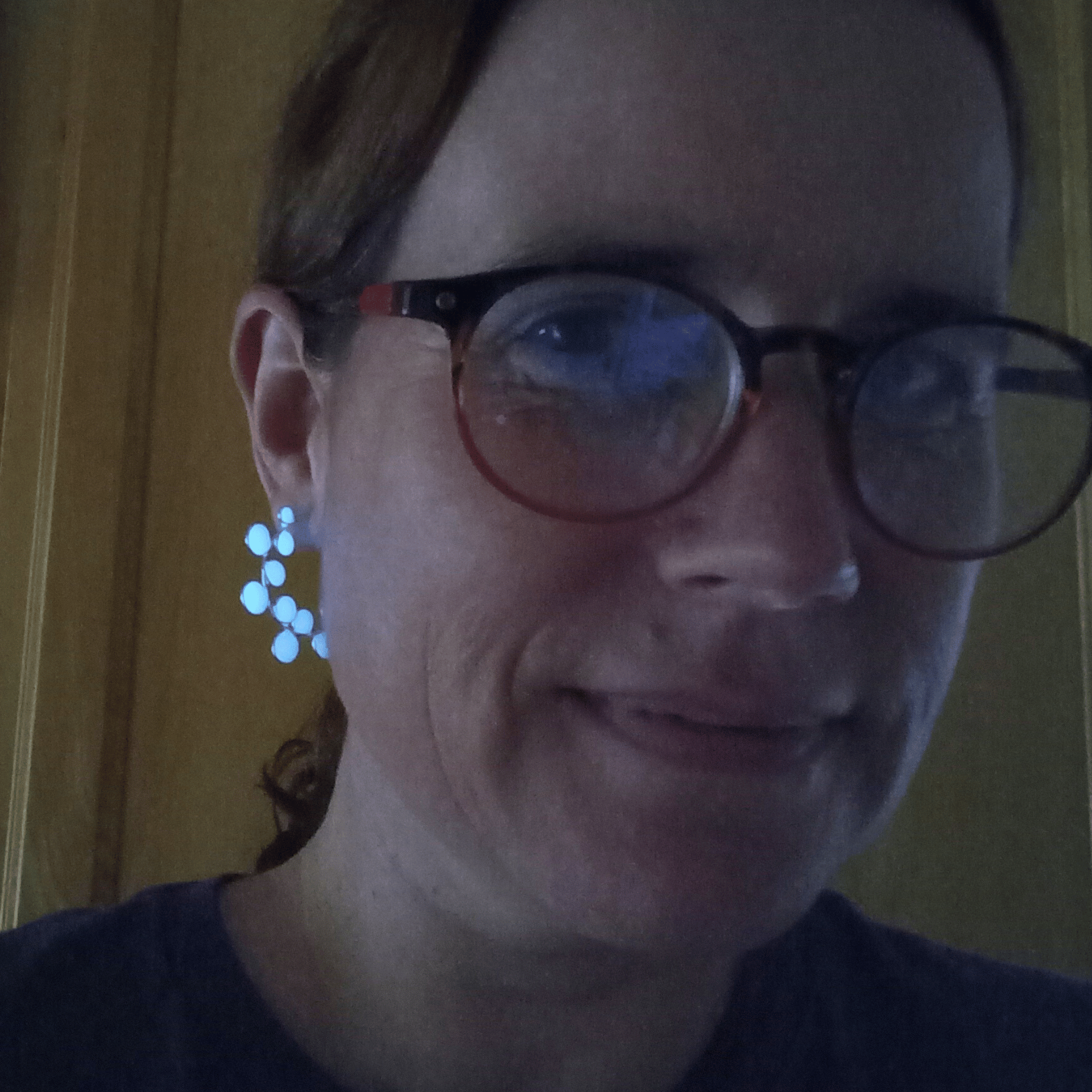 Blue glow hoop earrings
