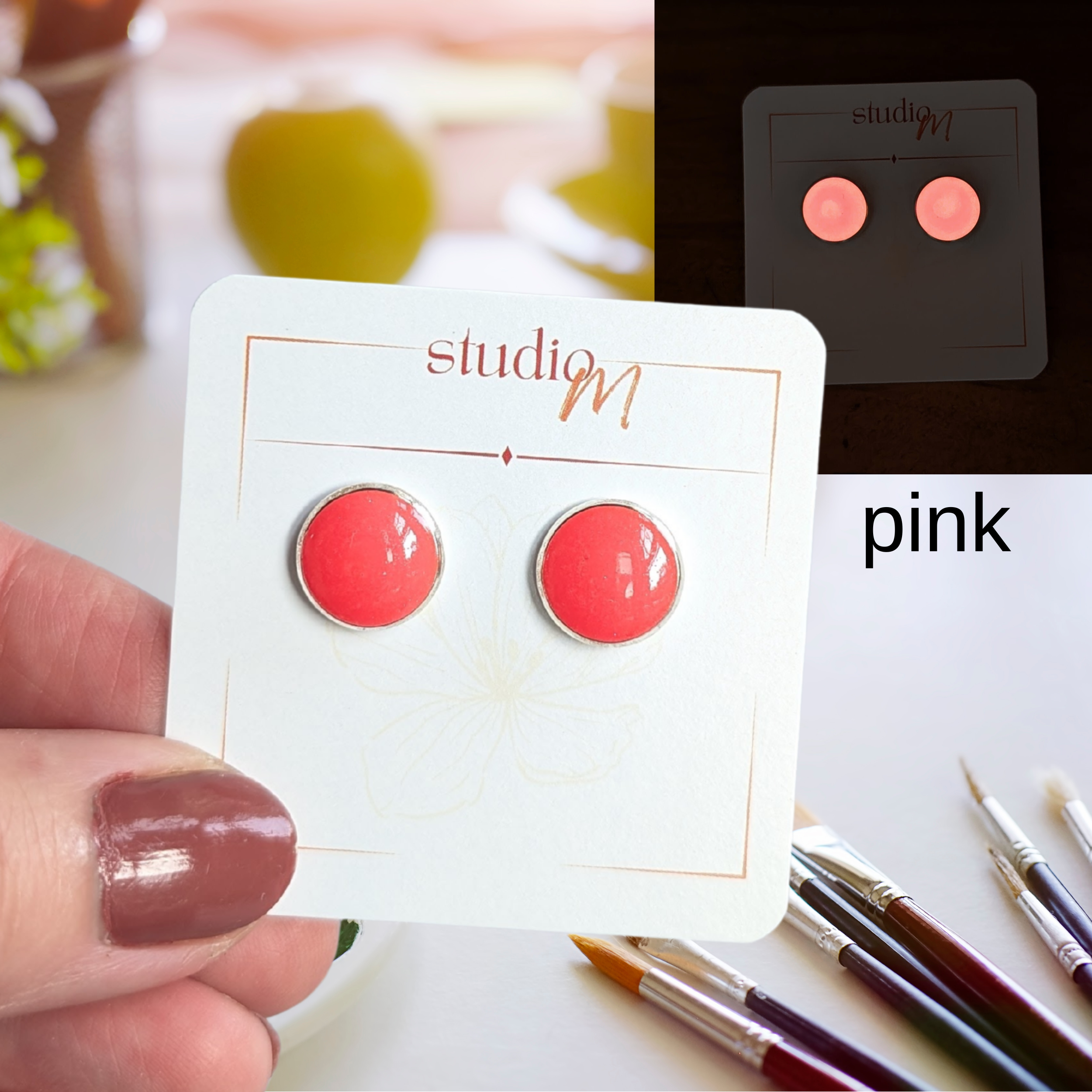 Neon Glow Studs