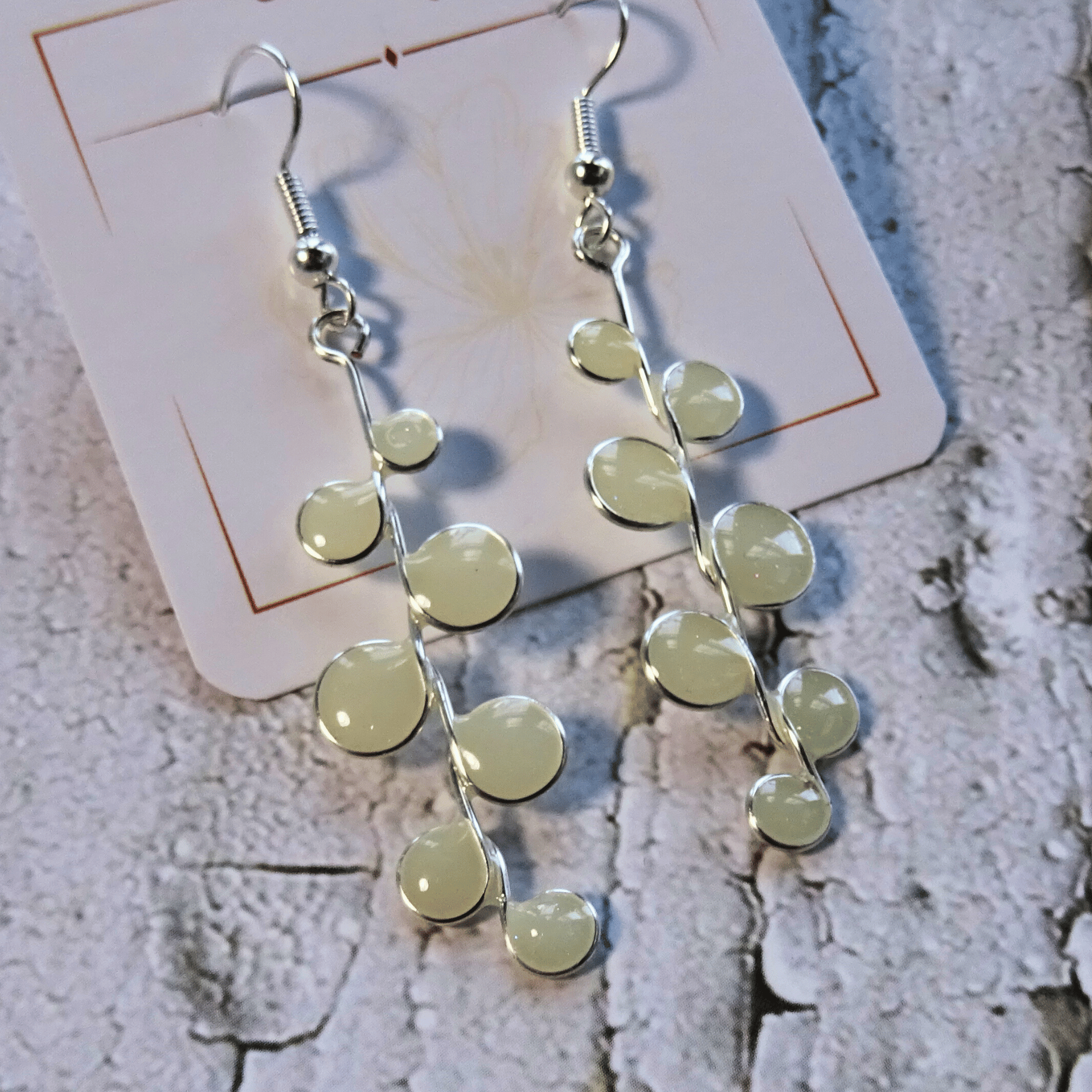White glow in the dark earrings
