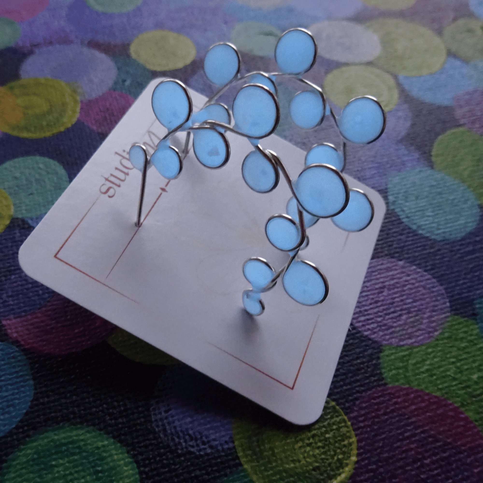Blue glow hoop earrings