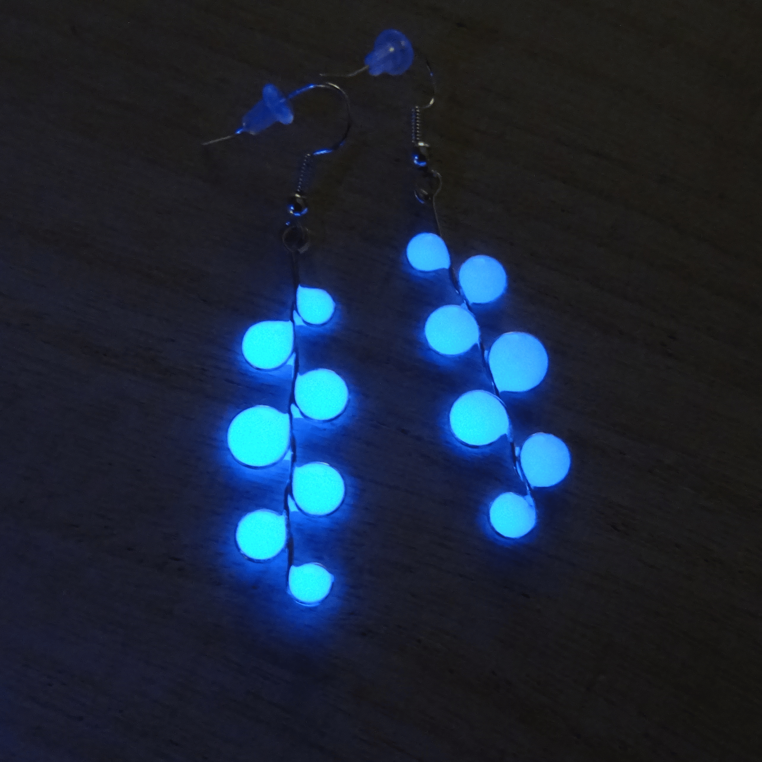Glow in the Dark Violet Resin Earrings