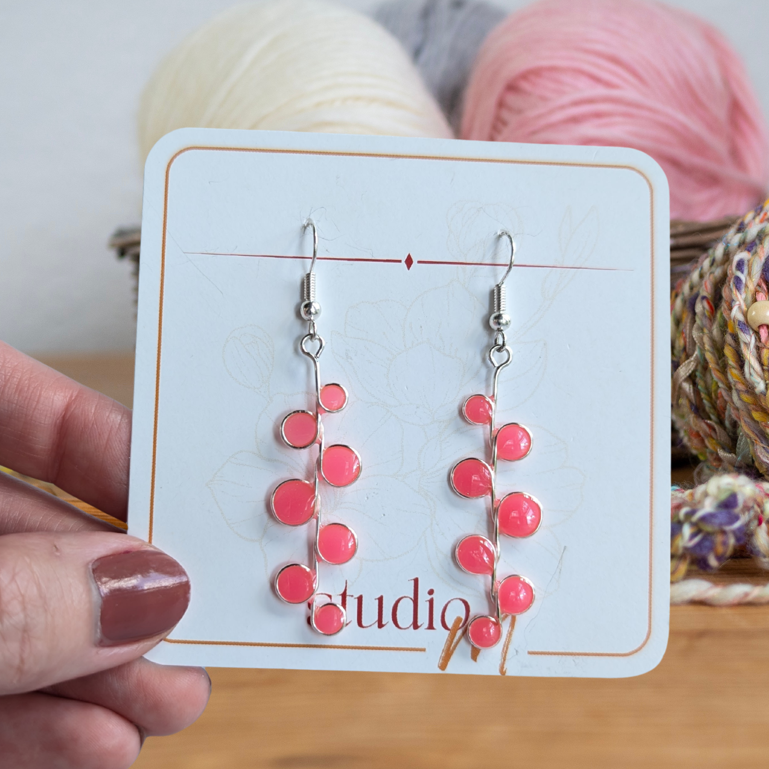 Neon pink glow in the dark earrings