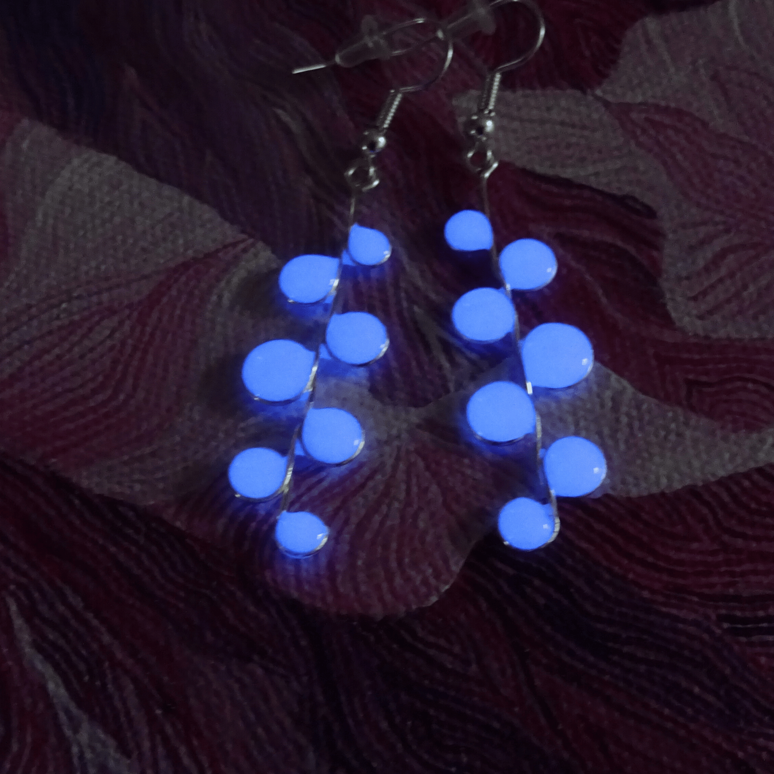 Glow in the Dark Violet Resin Earrings