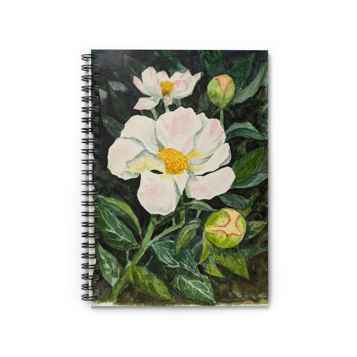 Peony Watercolor Spiral Notebook