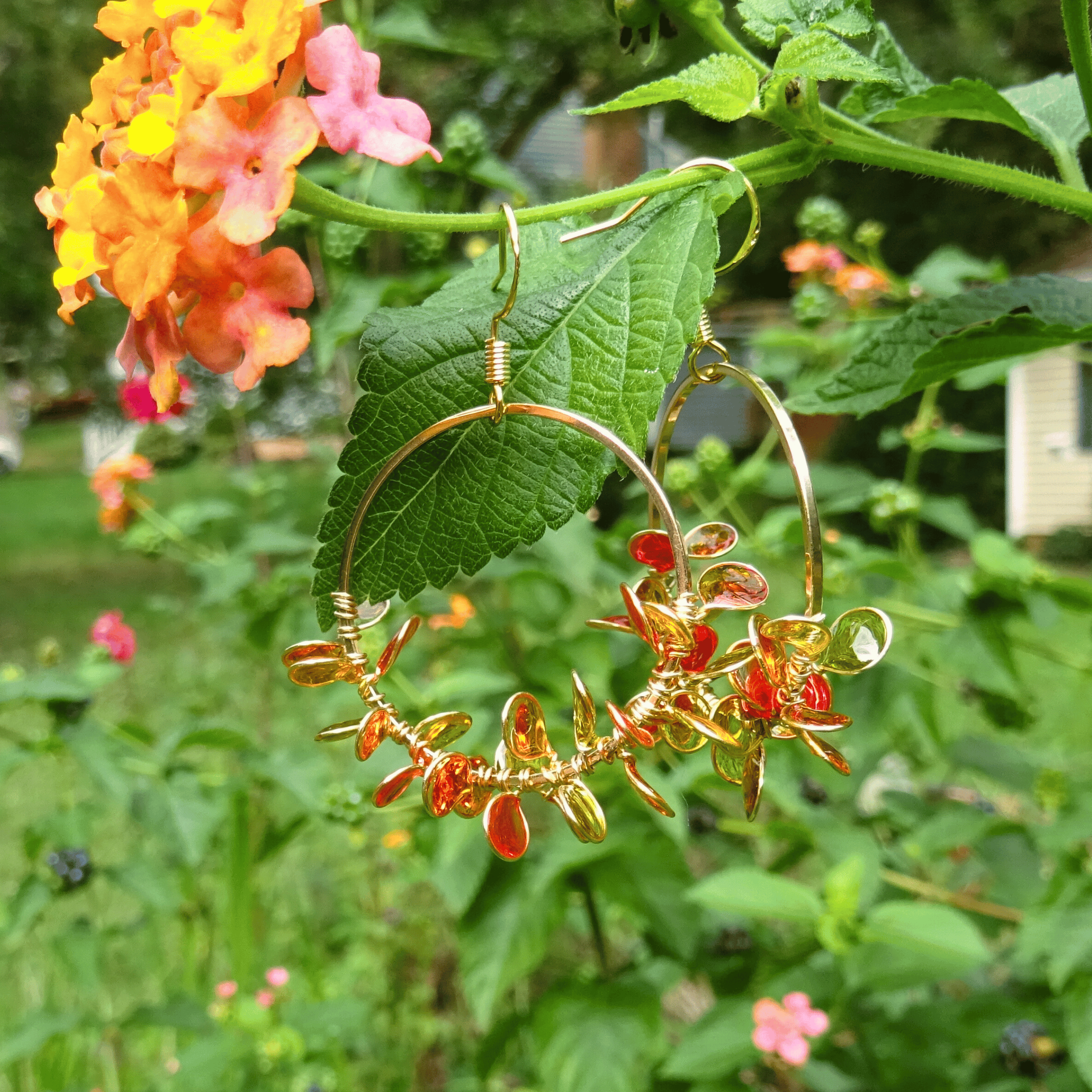 Fall wreath earrings