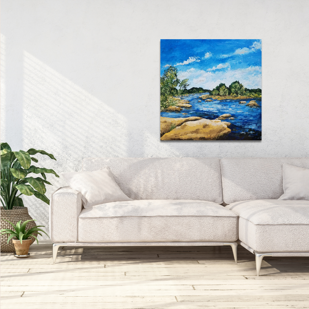 Pony Pasture on the James River | Canvas Art Print