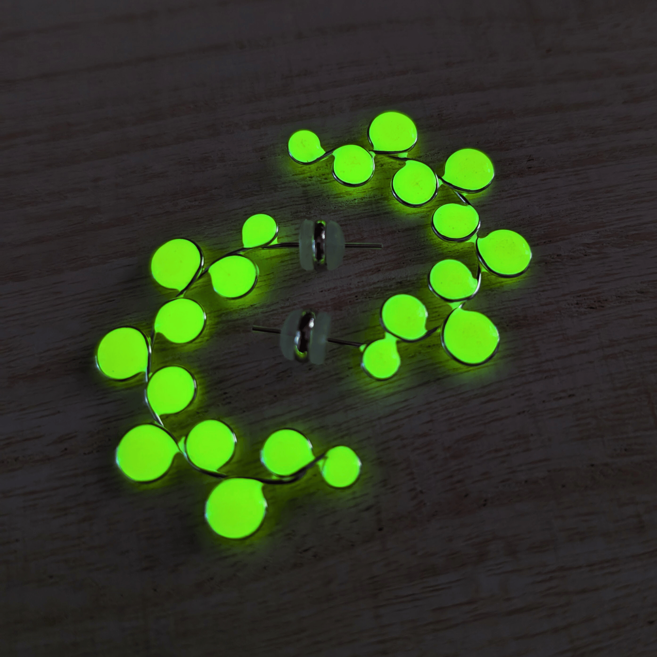 Neon yellow glow in the dark hoop earrings