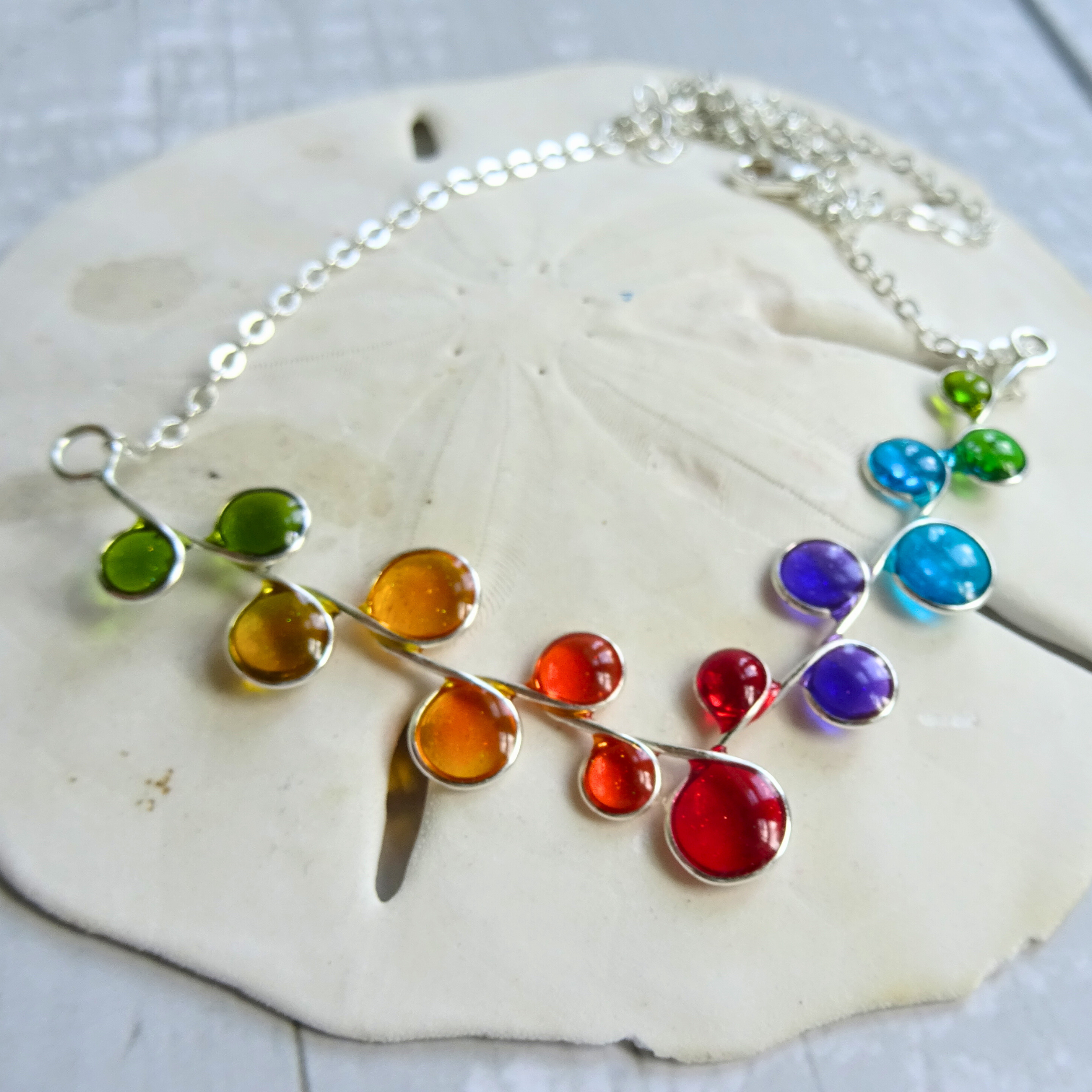 Rainbow Resin Necklace