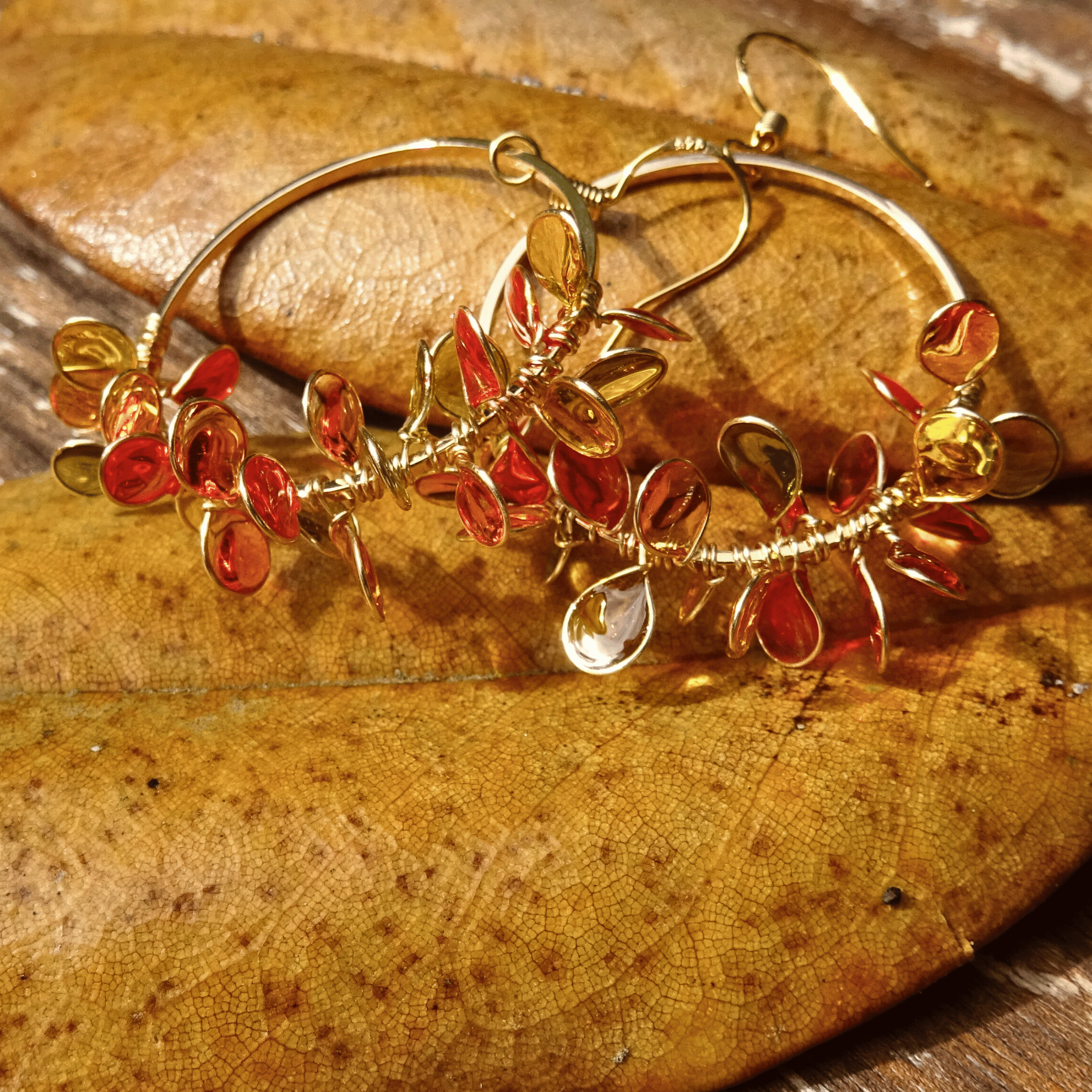 Fall wreath earrings