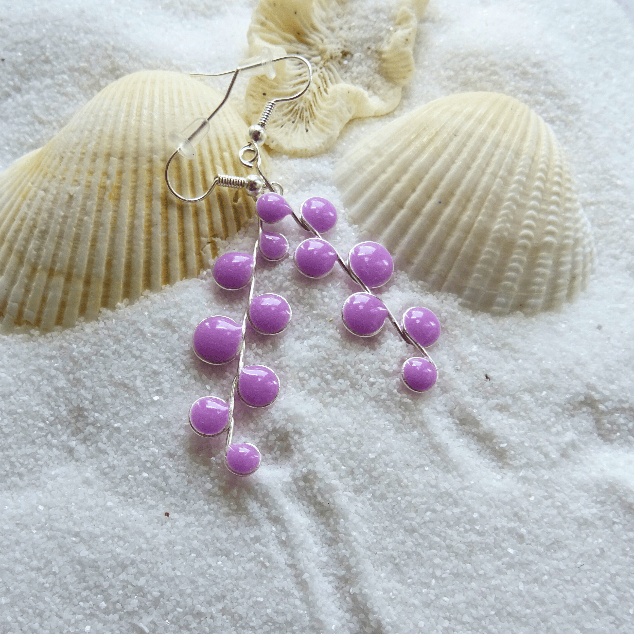 Glow in the Dark Violet Resin Earrings