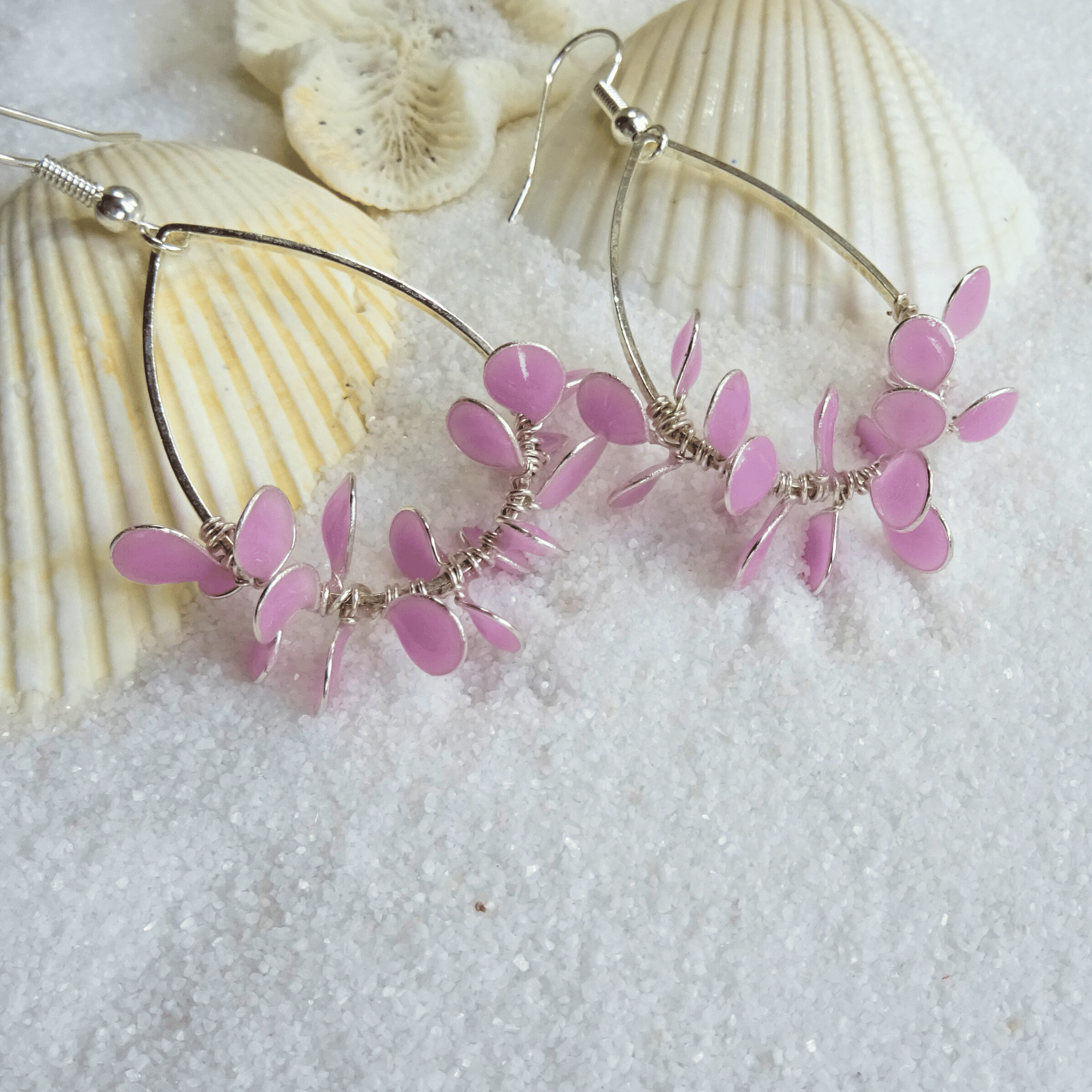 Pink Glow Petal Earrings