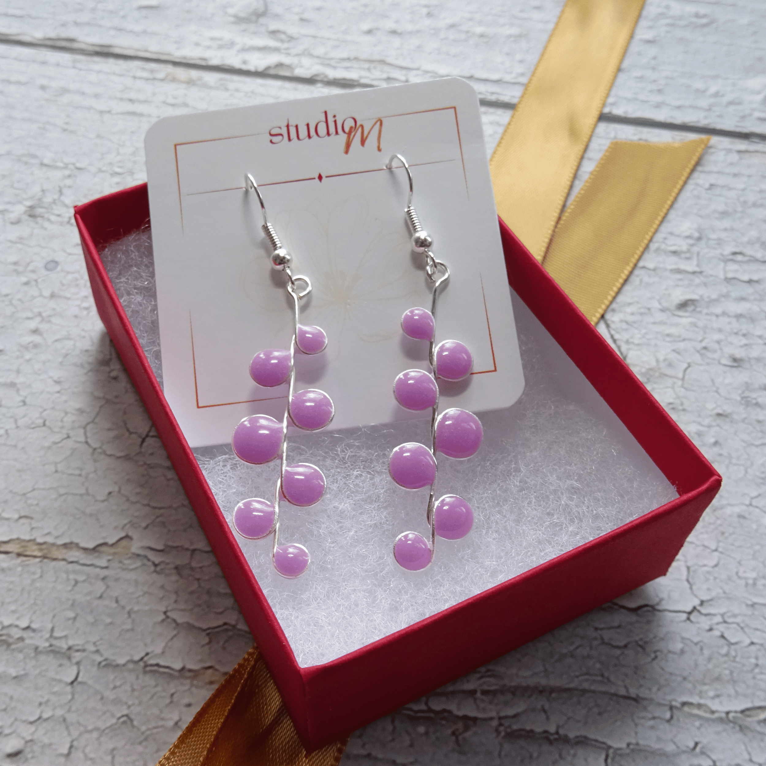 Glow in the Dark Violet Resin Earrings