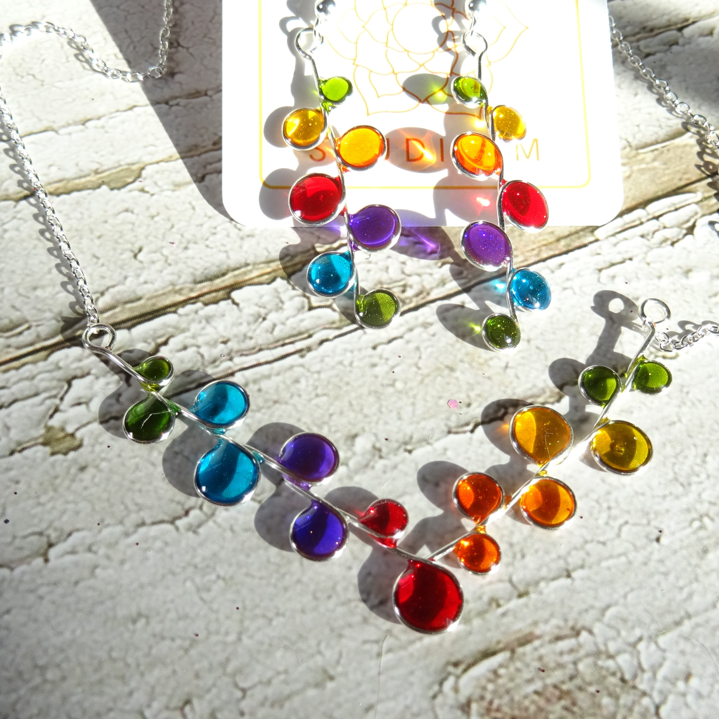 Rainbow Resin Necklace