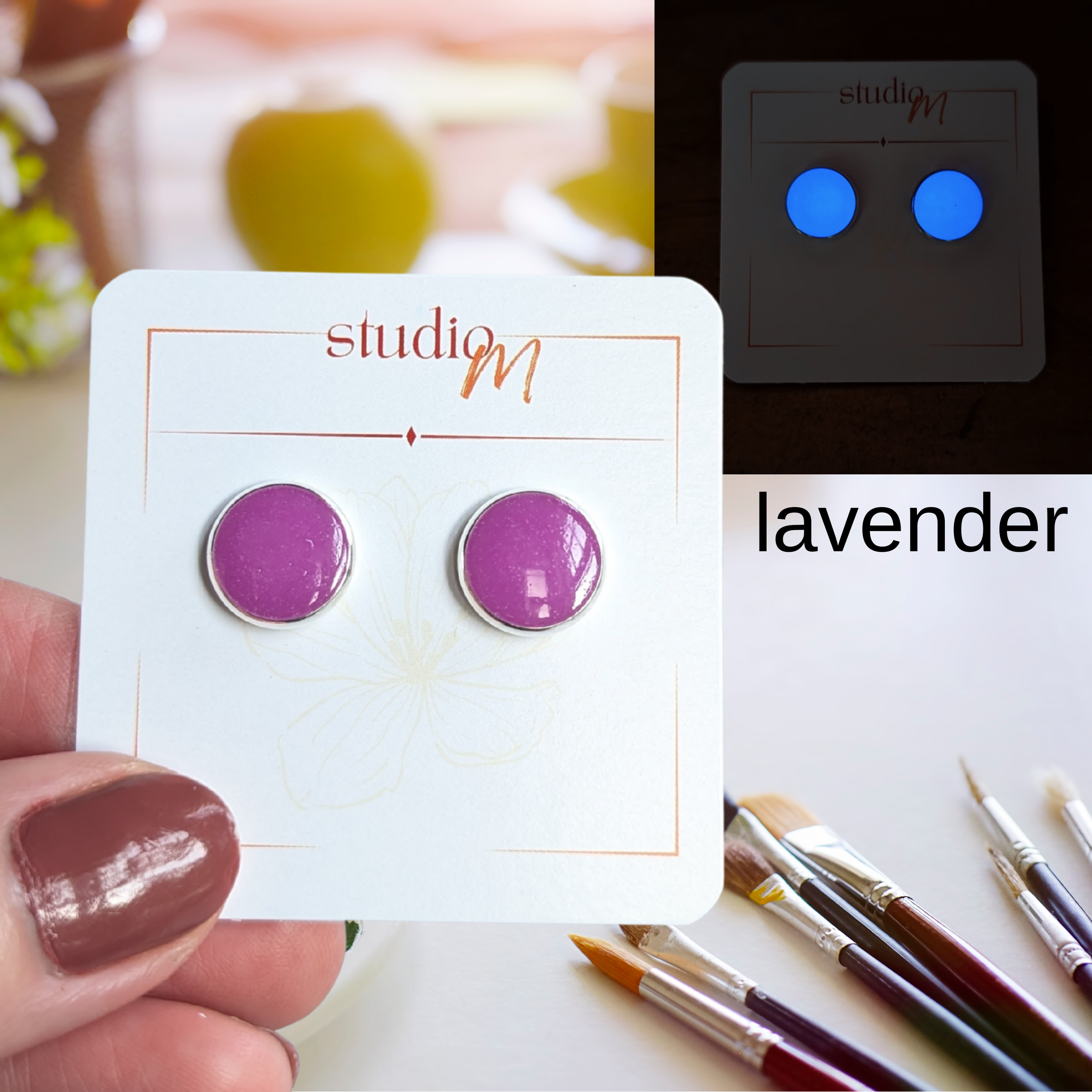 Neon Glow Studs
