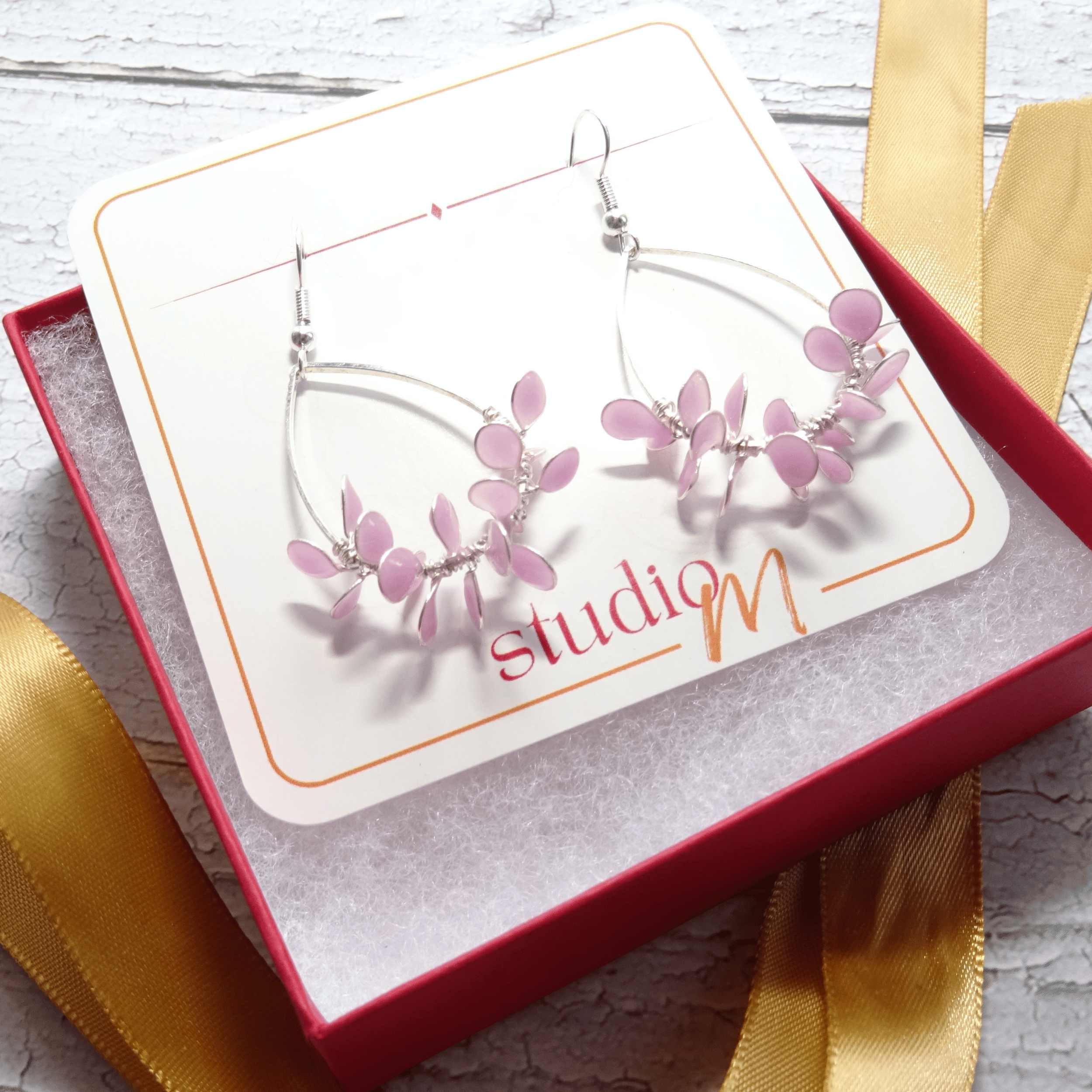 Pink Glow Petal Earrings