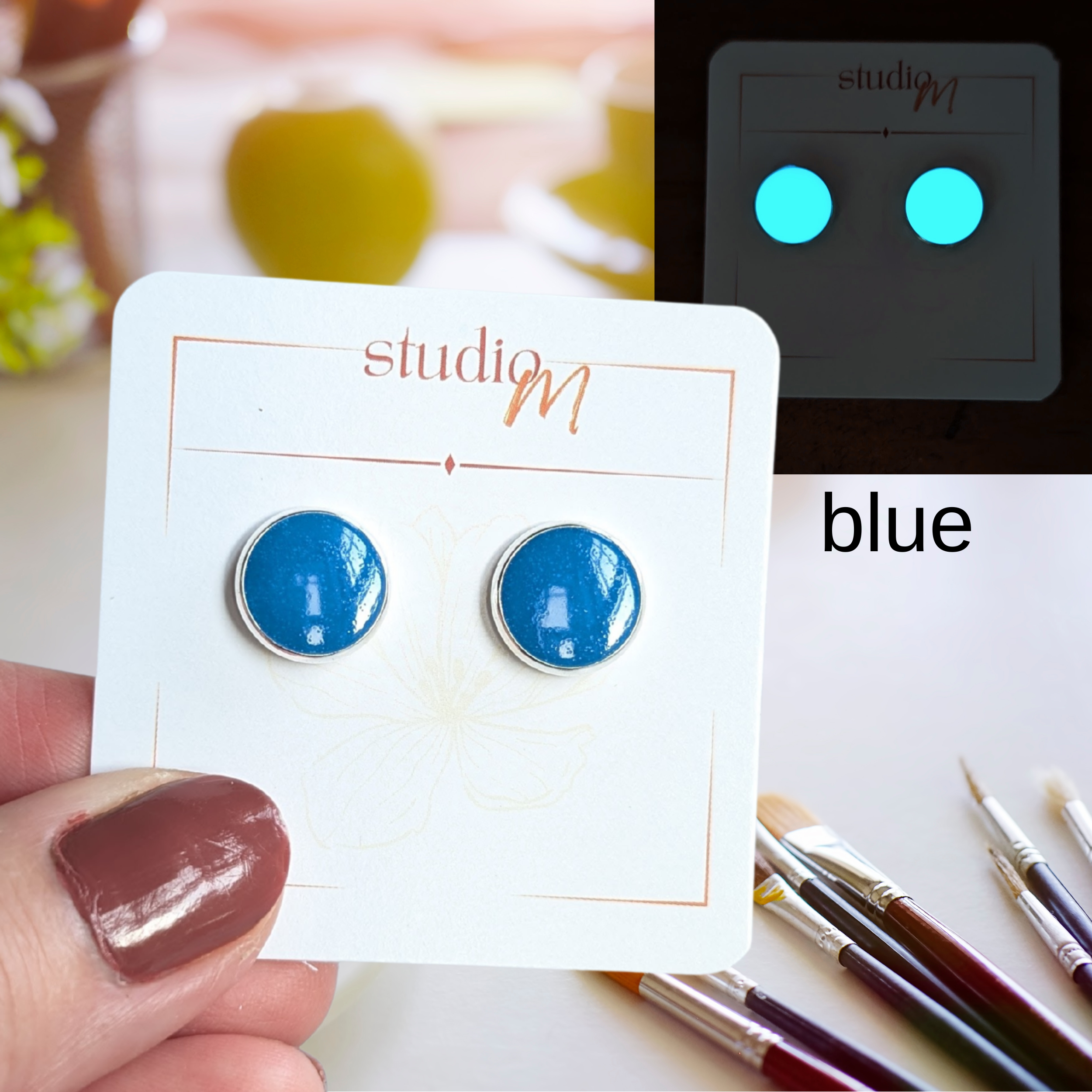 Neon Glow Studs