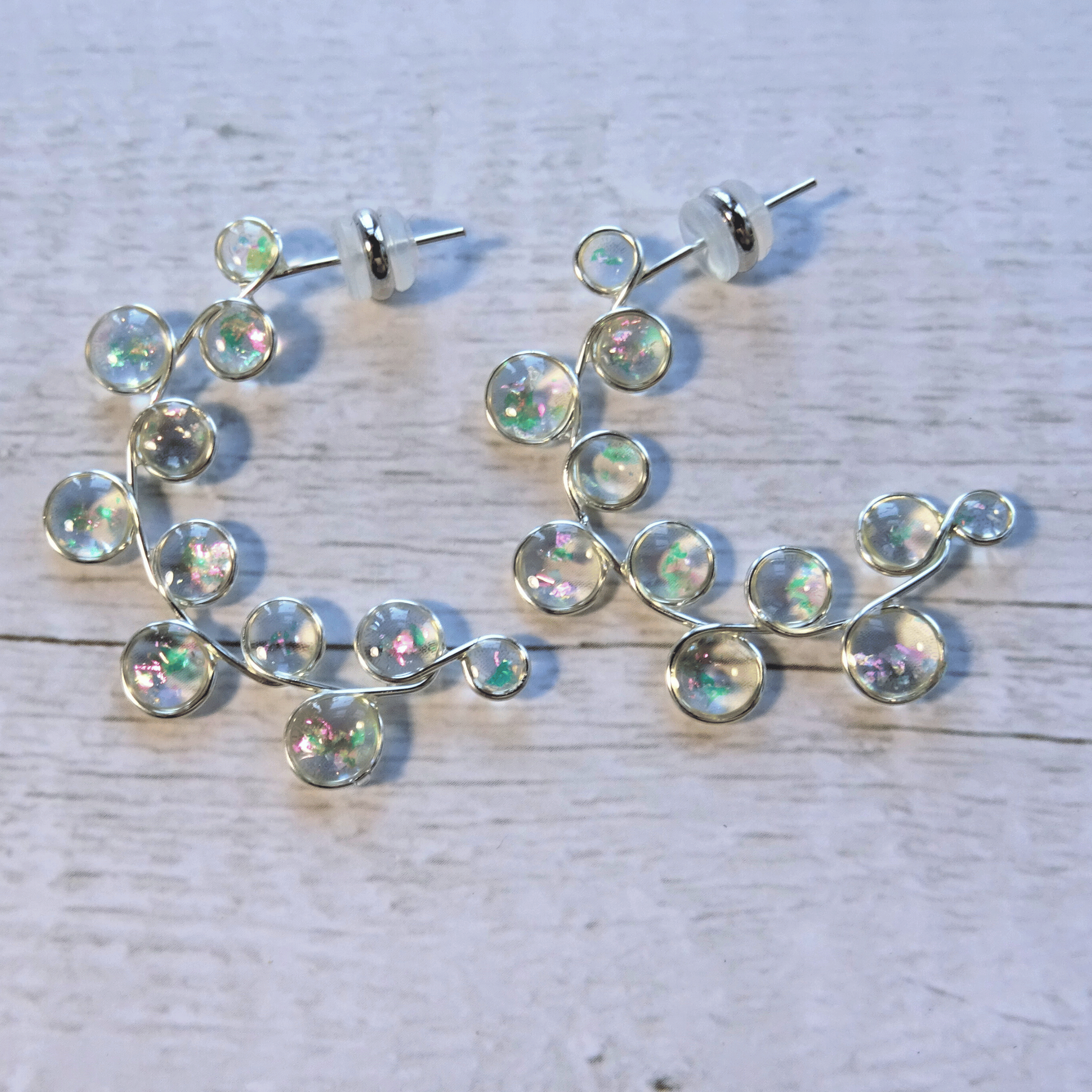 Clear Sparkle Hoop Earrings