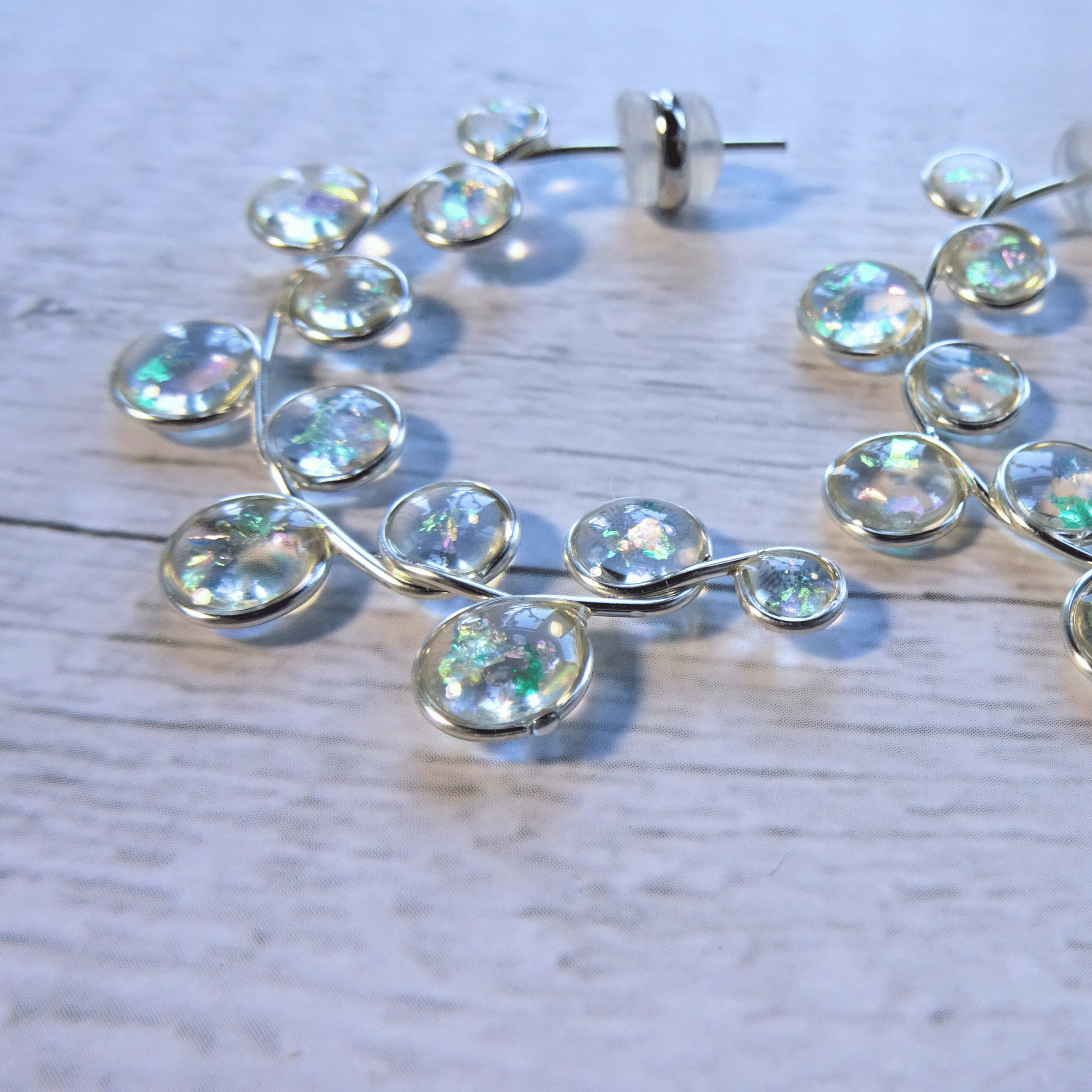 Clear Sparkle Hoop Earrings