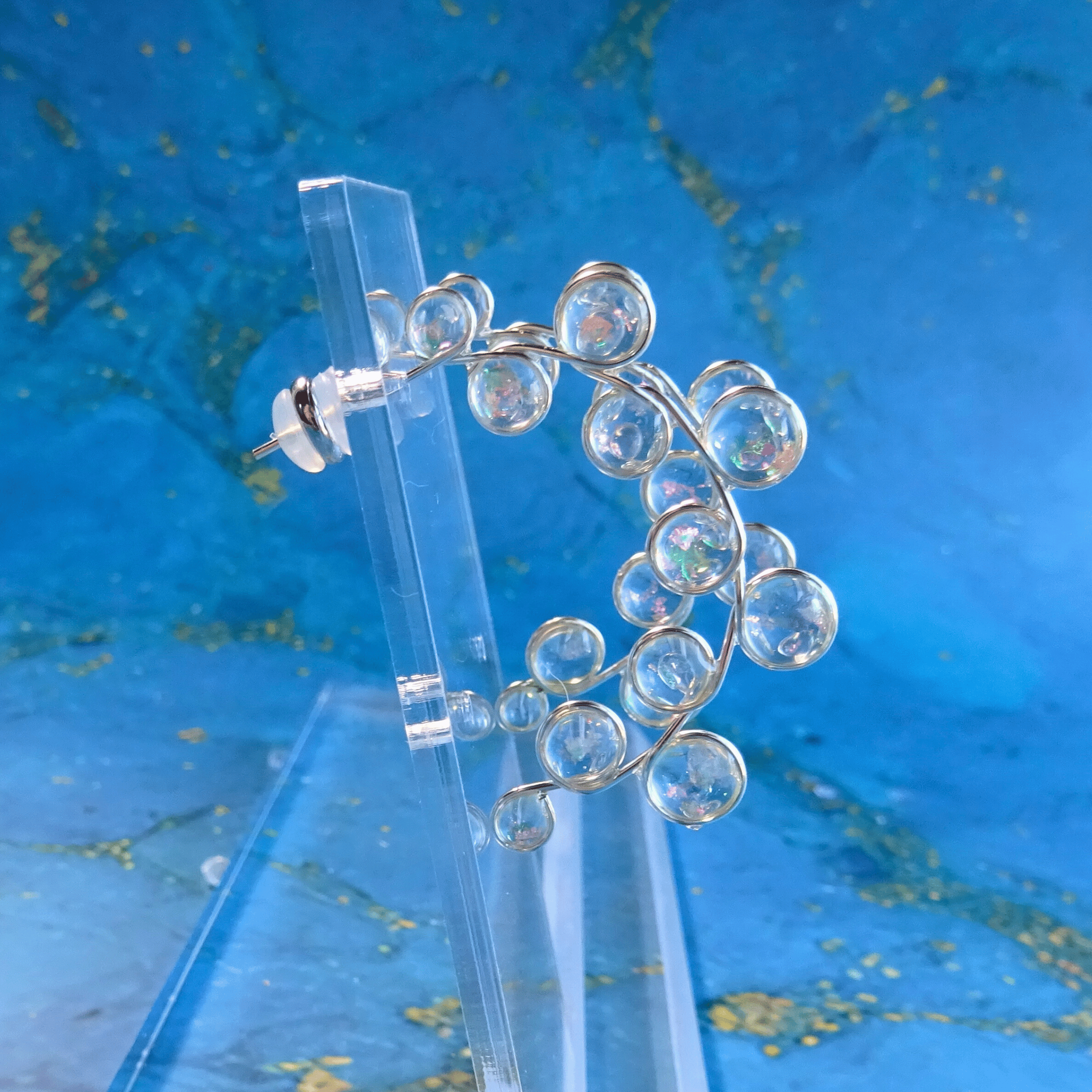 Clear Sparkle Hoop Earrings