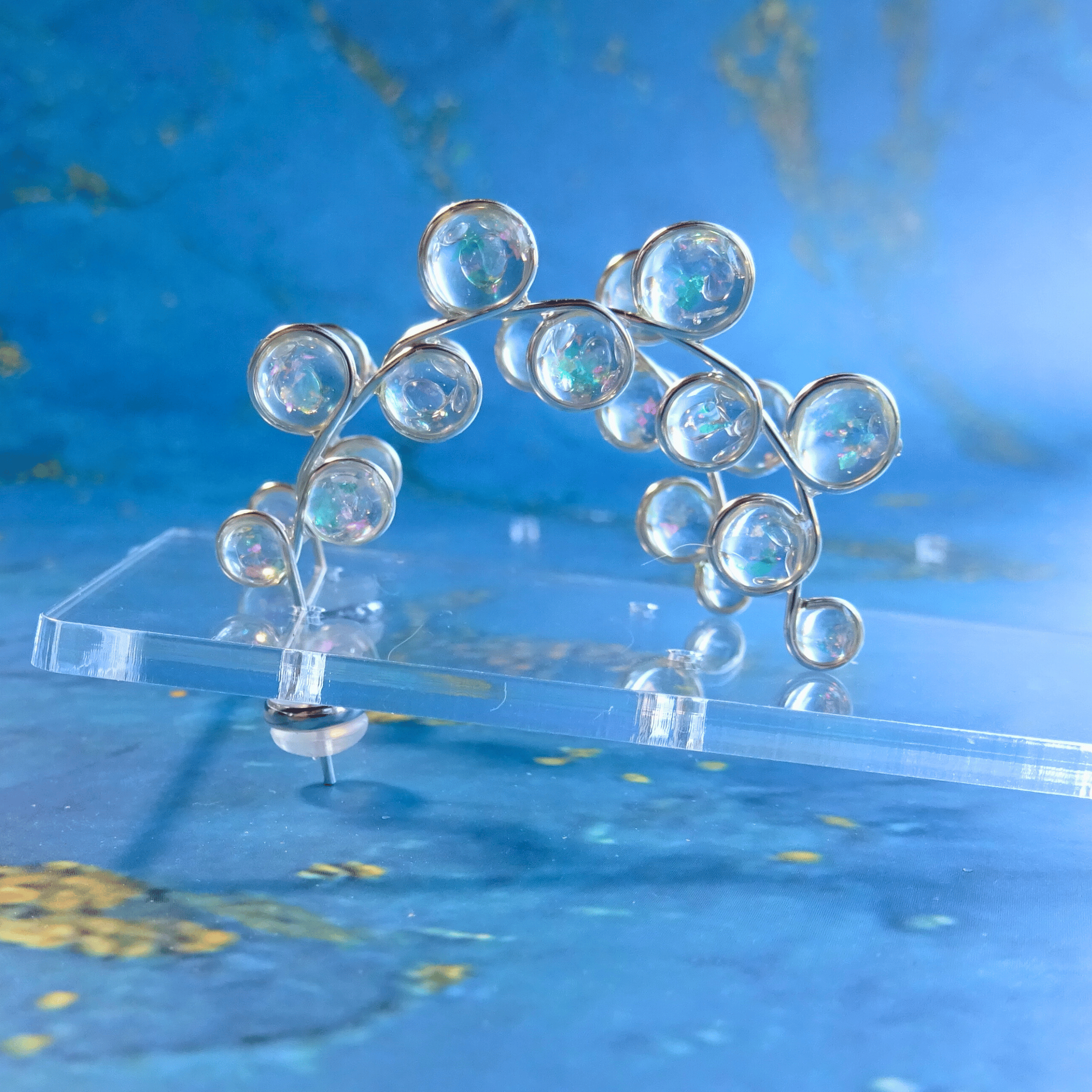 Clear Sparkle Hoop Earrings