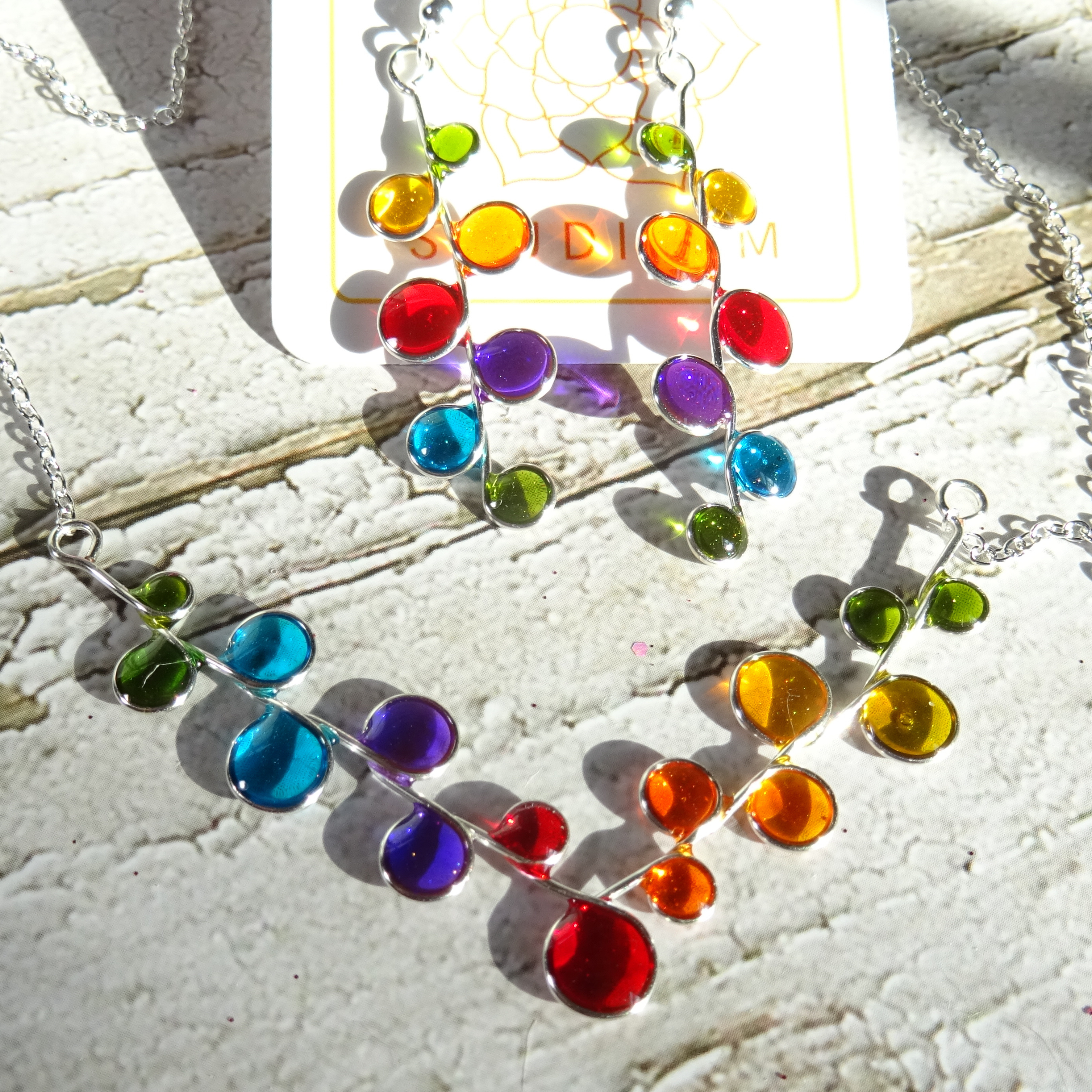 Rainbow resin jewelry