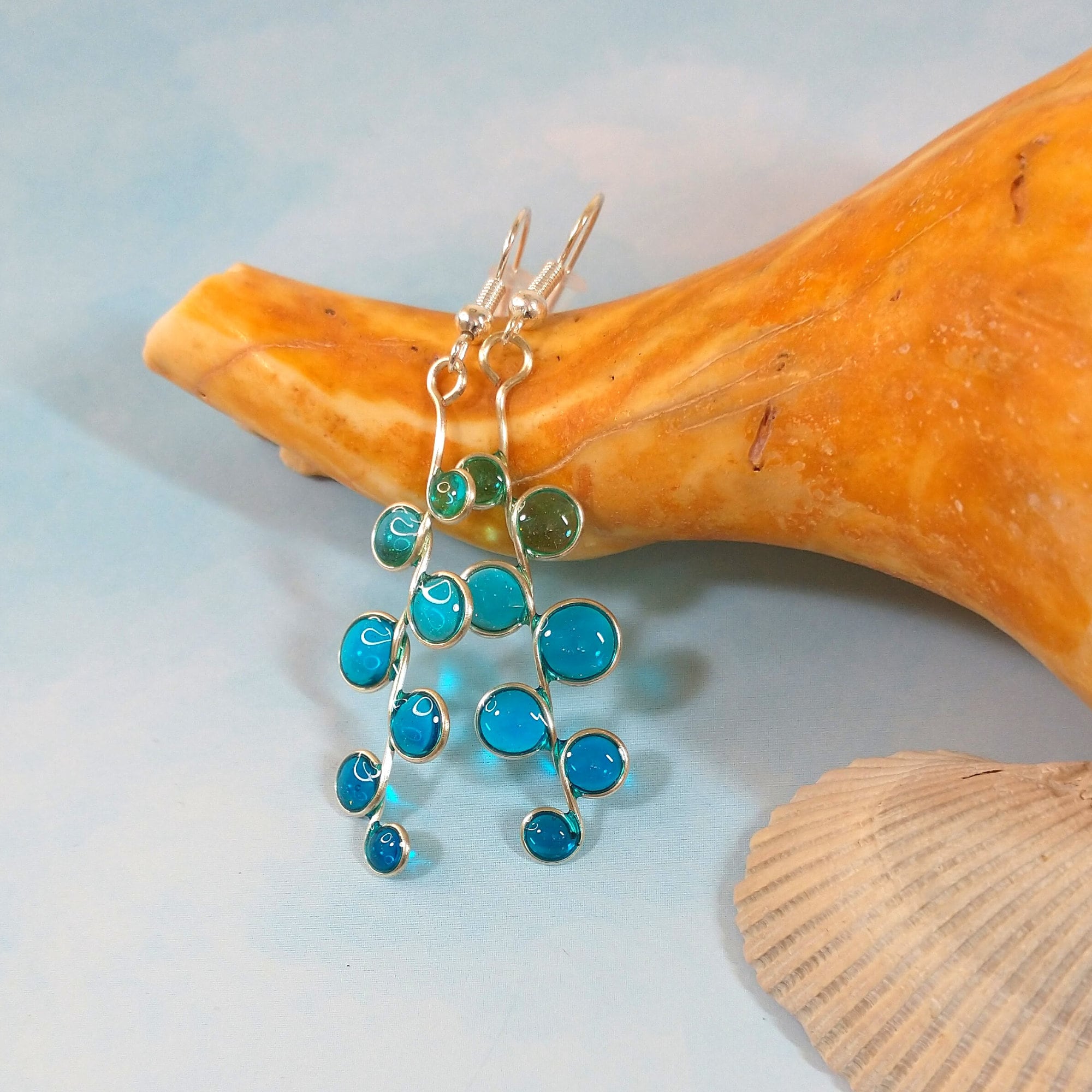 Teal Gradient Earrings