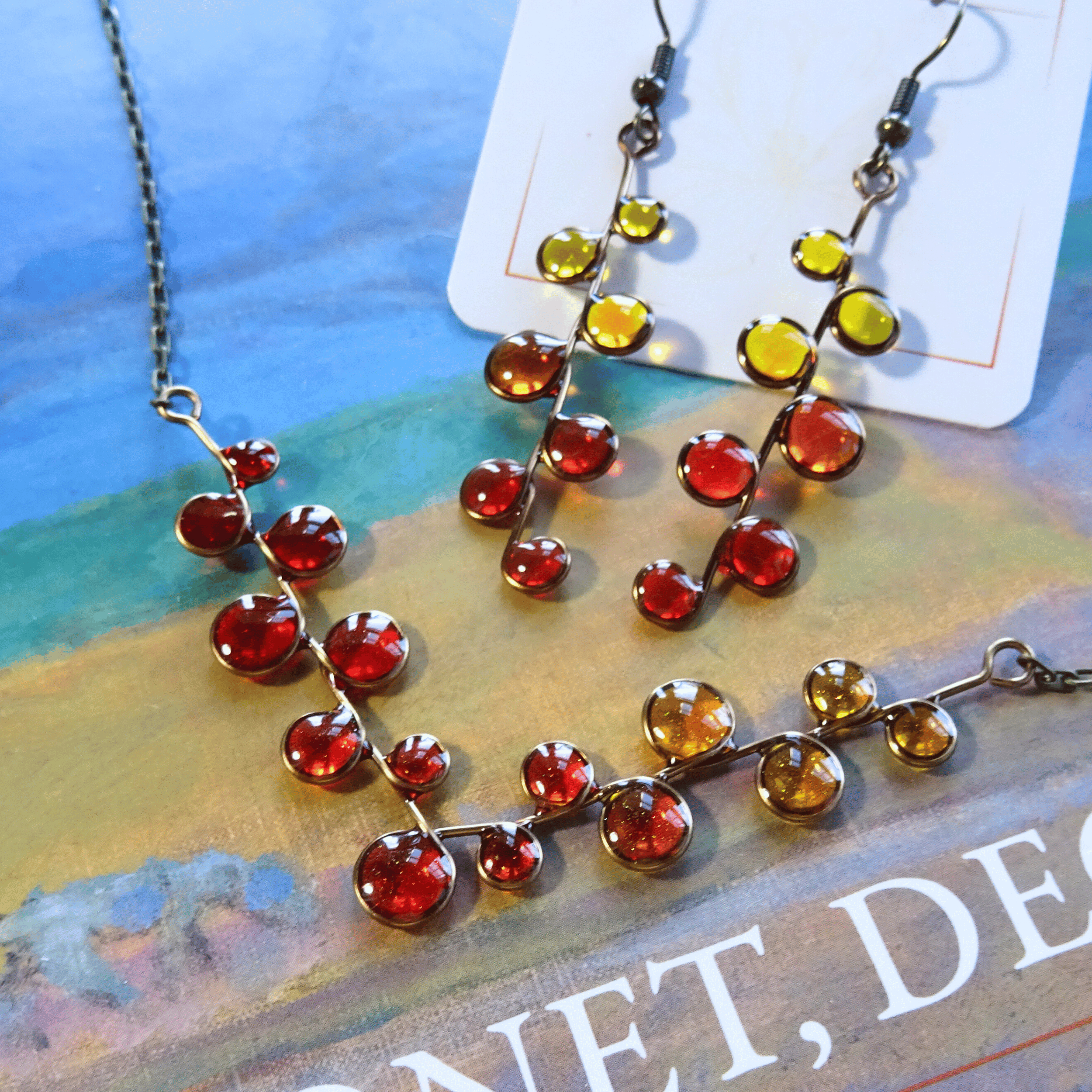 warm colored jewelry set